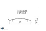 H1071.128.CH Cassop Bow Handle Polished Chrome 128mm Hole Centre Image 2 Thumbnail