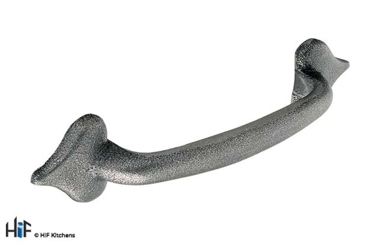 H255.96.PE Upton Bow Handle Raw Pewter Effect 96mm Hole Centre Image 1