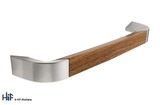 H961.192.SSWA D Handle Walnut And Stainless Steel 192mm Image 1 Thumbnail
