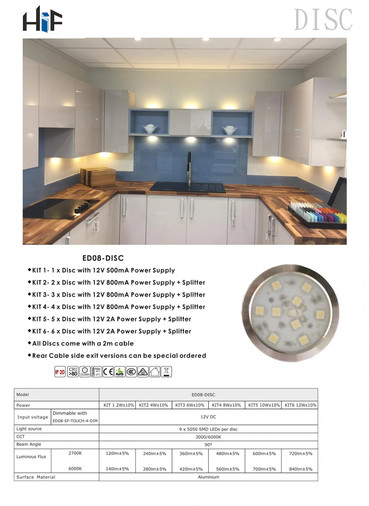 LED Disc Cabinet Kitchen Lighting Kits Image 3