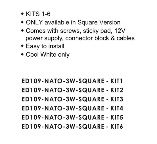 Nato Cabinet Light Kits 3W Mini LED Panel Image 6