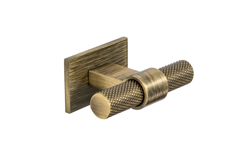 H1125.35B385AGB Knurled T Handle Aged Brass Image 1