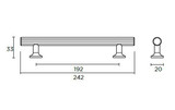 Strand H1144.242.AGB T Bar Handle Brass 192mm Hole Centre Image 3 Thumbnail