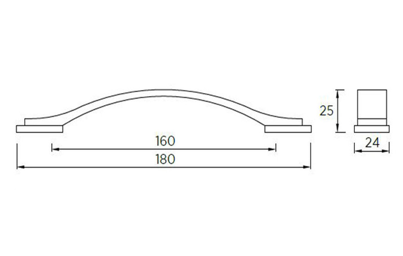 Kirkby H524.160.CH Bow Handle Polished Chrome 160mm Hole Centre Image 3