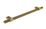 Knurled H1126.257.AGB Bar Handle Aged Brass 192mm Hole Centre Image 1 Thumbnail