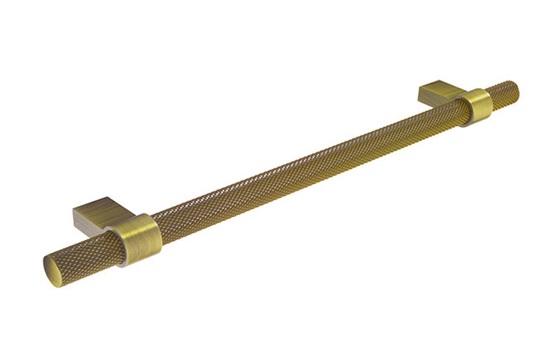 Knurled H1126.257.AGB Bar Handle Aged Brass 192mm Hole Centre Image 1