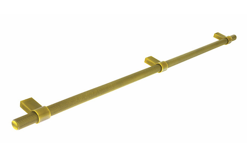 Knurled H1126.448.AGB Bar Handle Aged Brass 448mm Hole Centre Image 1