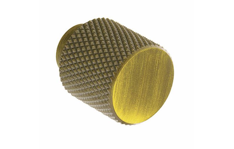Knurled K1111.20.AGB Knob Aged Brass Central Hole Centre Image 1