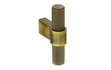 Knurled H1125.35.AGB T-Bar Handle Aged Brass Central Hole Centre Image 1 Thumbnail