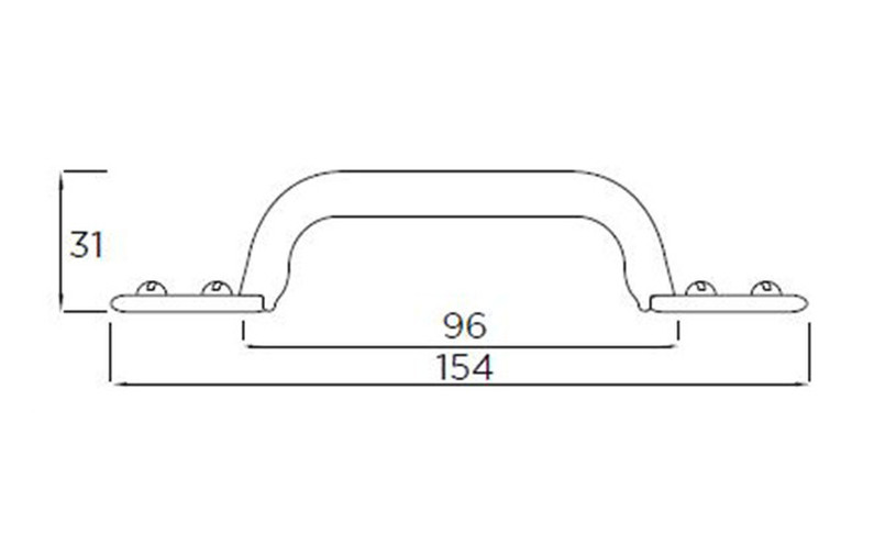 Huncote H153.96.PE Bow Handle Raw Pewter 96mm Hole Centre Image 3