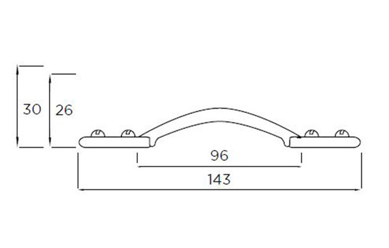 Mathon H151.96.PE Bow Handle Raw Pewter 96mm Hole Centre Image 3