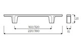 Hove H1130.160.SS D Handle 220mm Wide Stainless Steel  Image 3 Thumbnail