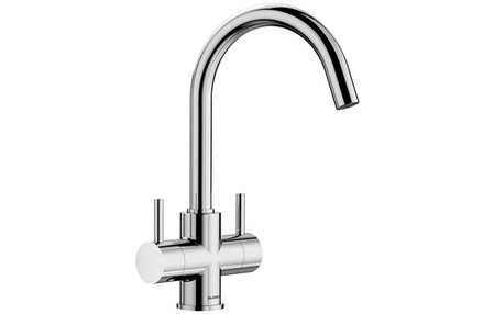 View Blanco Camia Chrome Twin Lever Kitchen Tap 525334  offered by HiF Kitchens