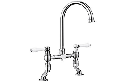 Added Blanco Vicus Bridge Twin Lever Chrome Kitchen Tap 524281 To Basket