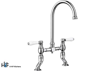 Added Blanco Vicus Bridge Twin Lever Chrome Kitchen Tap 524281 To Basket