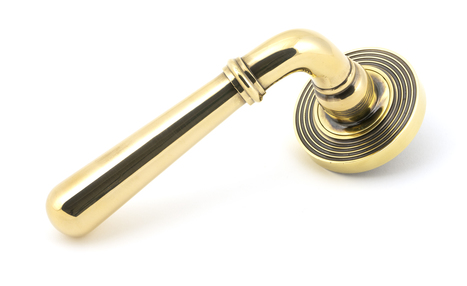 View 45757 - Aged Brass Newbury Lever on Rose Set (Beehive) FTA offered by HiF Kitchens