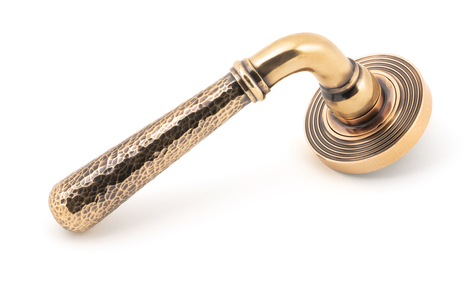 View 50055 - Pol. Bronze Hammered Newbury Lever on Rose Set (Beehive) - U - FTA offered by HiF Kitchens