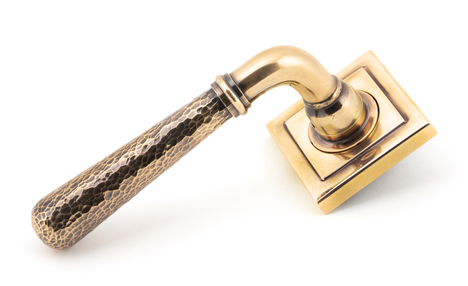 View Pol. Bronze Hammered Newbury Lever on Rose Set (Square) - U offered by HiF Kitchens