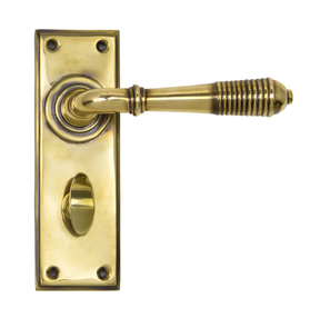 View 33084 - Aged Brass Reeded Lever Bathroom Set FTA offered by HiF Kitchens