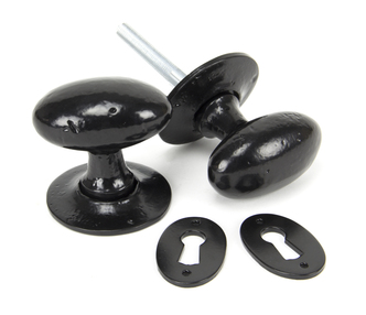 View 33251 - Black Oval Mortice/Rim Knob Set - FTA offered by HiF Kitchens