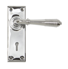 View 33306 - Polished Chrome Reeded Lever Lock Set - FTA offered by HiF Kitchens