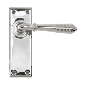 Added Polished Chrome Reeded Lever Latch Set To Basket