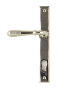 View 33316 - Polished Nickel Reeded Slimline Lever Espag. Lock Set - FTA offered by HiF Kitchens