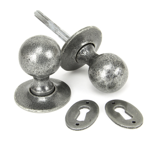 View 33778 - Pewter Round Mortice/Rim Knob Set - FTA offered by HiF Kitchens