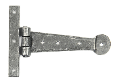 Added Pewter 6'' Penny End T Hinge (pair) To Basket
