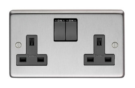 View 34224/1 - SSS Double 13 Amp Switched Socket - FTA offered by HiF Kitchens