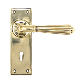 Added 45310 - Aged Brass Hinton Lever Lock Set FTA To Basket