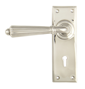 View 45322 - Polished Nickel Hinton Lever Lock Set - FTA offered by HiF Kitchens