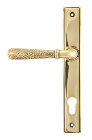 View 45498 - Aged Brass Hammered Newbury Slimline Espag. Lock Set FTA offered by HiF Kitchens