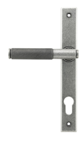 View 45529 - Pewter Brompton Slimline Lever Espag. Lock Set - FTA offered by HiF Kitchens