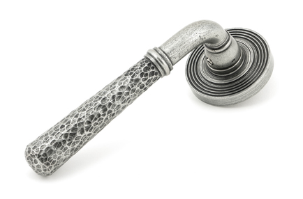 View 45657 - Pewter Hammered Newbury Lever on Rose Set (Beehive) - FTA offered by HiF Kitchens