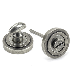 View Pewter Round Thumbturn Set (Art Deco) offered by HiF Kitchens