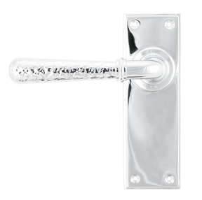 View Polished Chrome Hammered Newbury Lever Latch Set - 46214 offered by HiF Kitchens