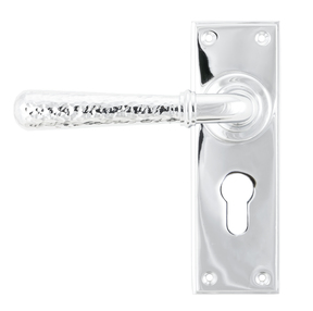 View 46216 - Polished Chrome Hammered Newbury Lever Euro Set - FTA offered by HiF Kitchens