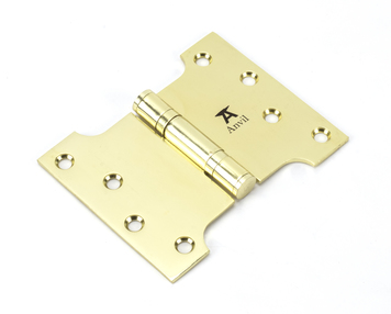 Added 49555 - Polished Brass 4'' x 3'' x 5'' Parliament Hinge (pair) ss - FTA To Basket