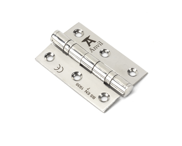 View 49571 - Polished SS 3'' Ball Bearing Butt Hinge (pair) - FTA offered by HiF Kitchens