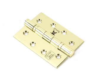 View 49573 - Polished Brass 4'' Ball Bearing Butt Hinge (pair) ss - FTA offered by HiF Kitchens