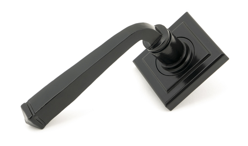 View 49960 - Black Avon Round Lever on Rose Set (Square) - Unsprung - FTA offered by HiF Kitchens