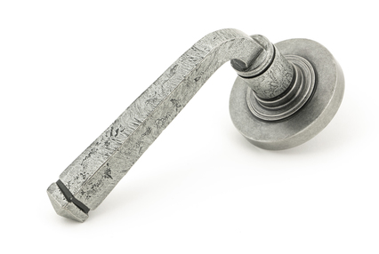 View 49965 - Pewter Avon Round Lever on Rose Set (Plain) - Unsprung - FTA offered by HiF Kitchens