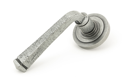 View 49966 - Pewter Avon Round Lever on Rose Set (Art Deco) - Unsprung - FTA offered by HiF Kitchens