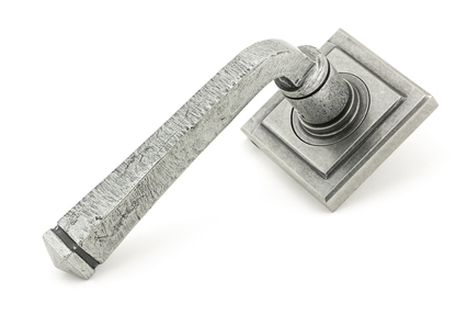 View 49968 - Pewter Avon Round Lever on Rose Set (Square) - Unsprung - FTA offered by HiF Kitchens