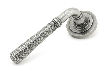 View Pewter Hammered Newbury Lever on Rose Set (Art Deco) - Unsprung offered by HiF Kitchens