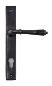 View 83952 - Aged Bronze Reeded Slimline Lever Espag. Lock Set – FTA offered by HiF Kitchens