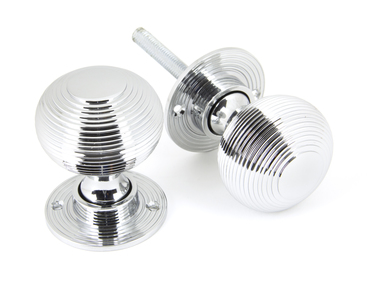 View 90273 - Polished Chrome Heavy Beehive Mortice/Rim Knob Set - FTA offered by HiF Kitchens