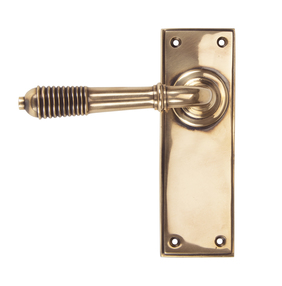 View 91914 - Polished Bronze Reeded Lever Latch Set - FTA offered by HiF Kitchens