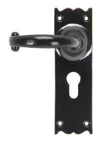 View 91966 - Black Cottage Lever Euro Lock Set - FTA offered by HiF Kitchens